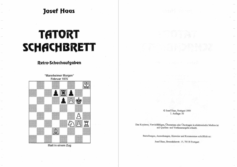 Tatort Schachbrett – Titelblatt der Broschüre